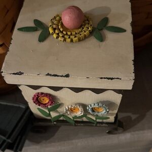 Vintage Floral Wooden Box